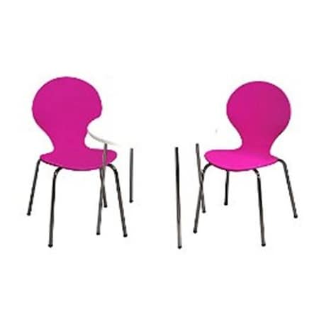 Giftmark Giftmark 3012PU Modern Childrens Table and  2 Chair Set with Chrome Legs - Purple 3012PU